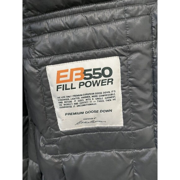 Eddie Bauer Coat Women’s Small EB 550 Down Puffer Jacket Dark Green Nylon Long - Picture 4 of 9